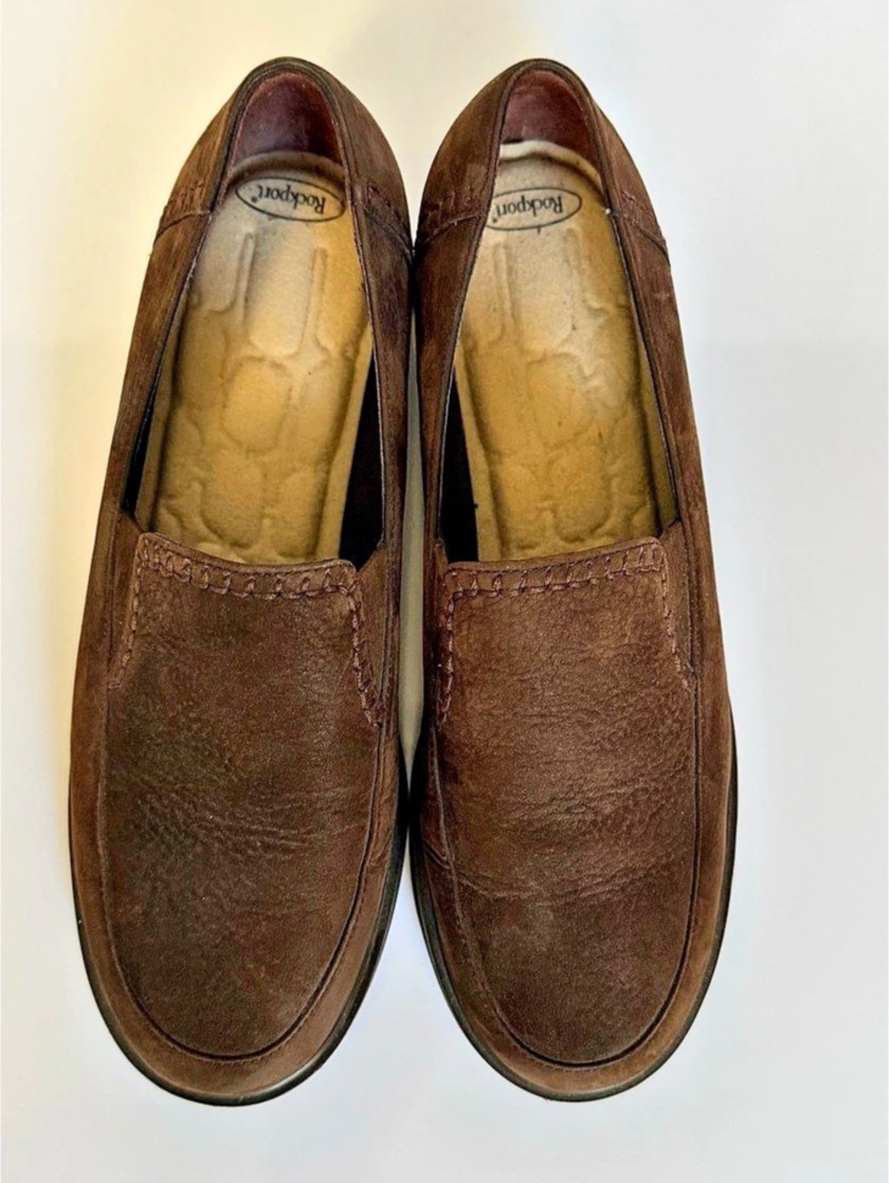 Rockport Women’s Brown Nubuck Slip-On Loafers. Size-7.5